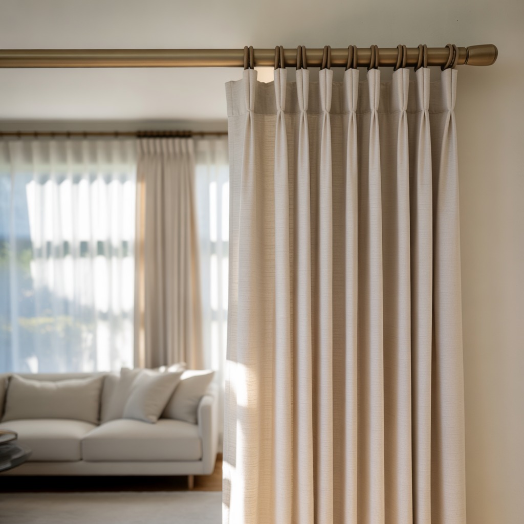 Professional curtain hanging service in Australian home